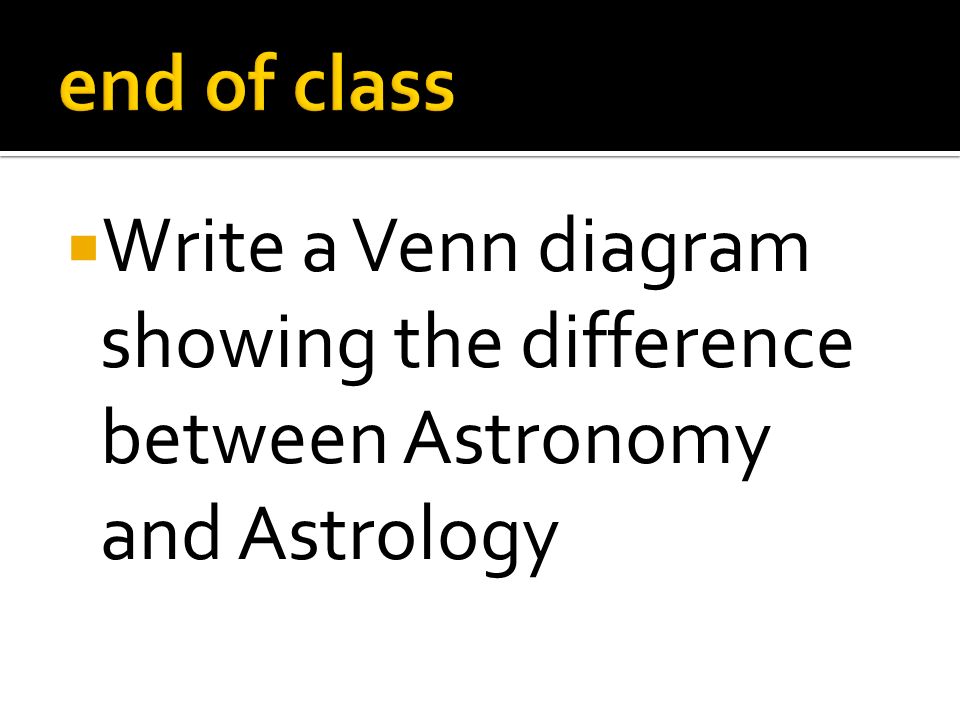  Write a Venn diagram showing the difference between Astronomy and Astrology