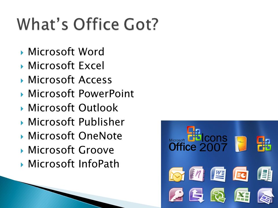 Microsoft Word  Microsoft Excel  Microsoft Access  Microsoft 