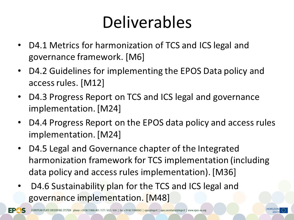 Deliverables D4.1 Metrics for harmonization of TCS and ICS legal and governance framework.
