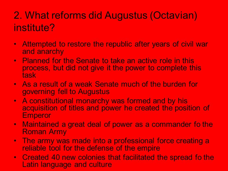 what reforms did augustus implement did augustus save the republic