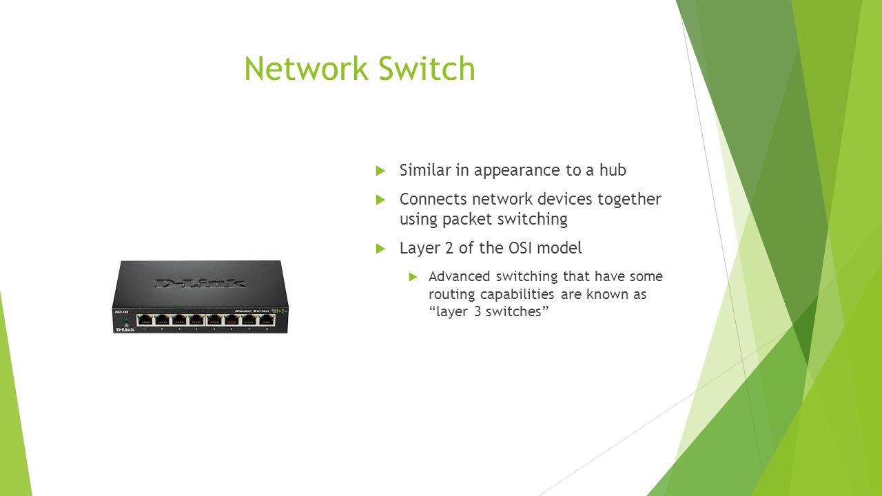 Network Components Basics!. Network HUB  Used to connect multiple Ethernet  devices together  Layer 1 of the OSI model  Not used much today. - ppt  download