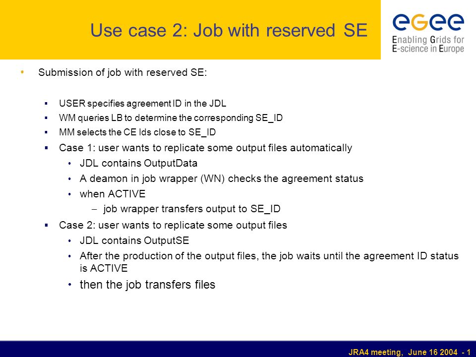 EGEE is a project funded by the European Union under contract IST WS-Based  Advance Reservation and Co-allocation Architecture Proposal T.Ferrari, -  ppt download
