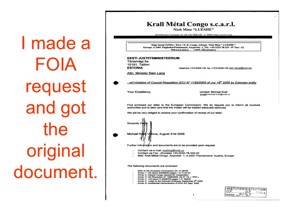 I made a FOIA request and got the original document.