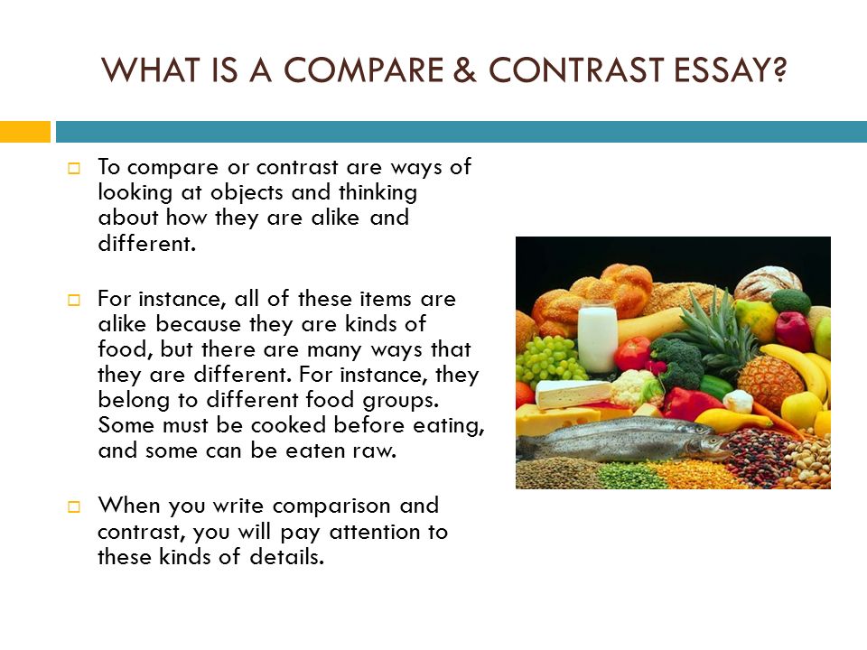 compare and contrast food essay