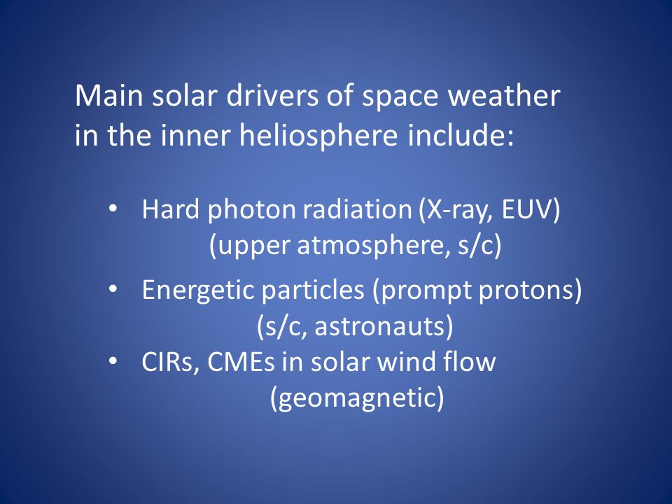 Synoptic Network Workshop (HAO/NCAR, April 2013) Space Weather and ...