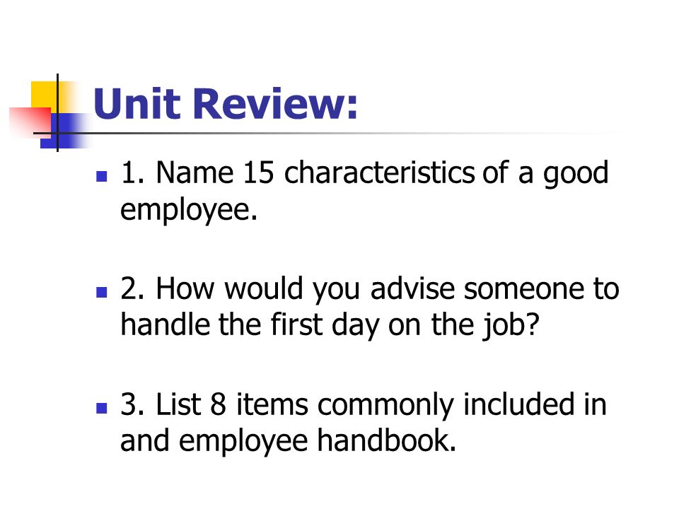 career orientation 2 nd edition unit 5 succeeding on the job ppt good employee characteristics