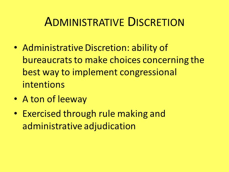 what is administrative discretion