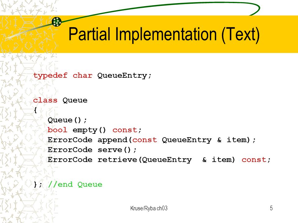 Kruse/Ryba ch031 Object Oriented Data Structures Queues Implementations ...
