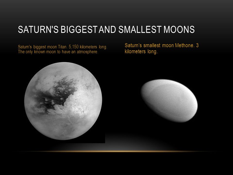 SATURN S BIGGEST AND SMALLEST MOONS Saturn s biggest moon Titan.