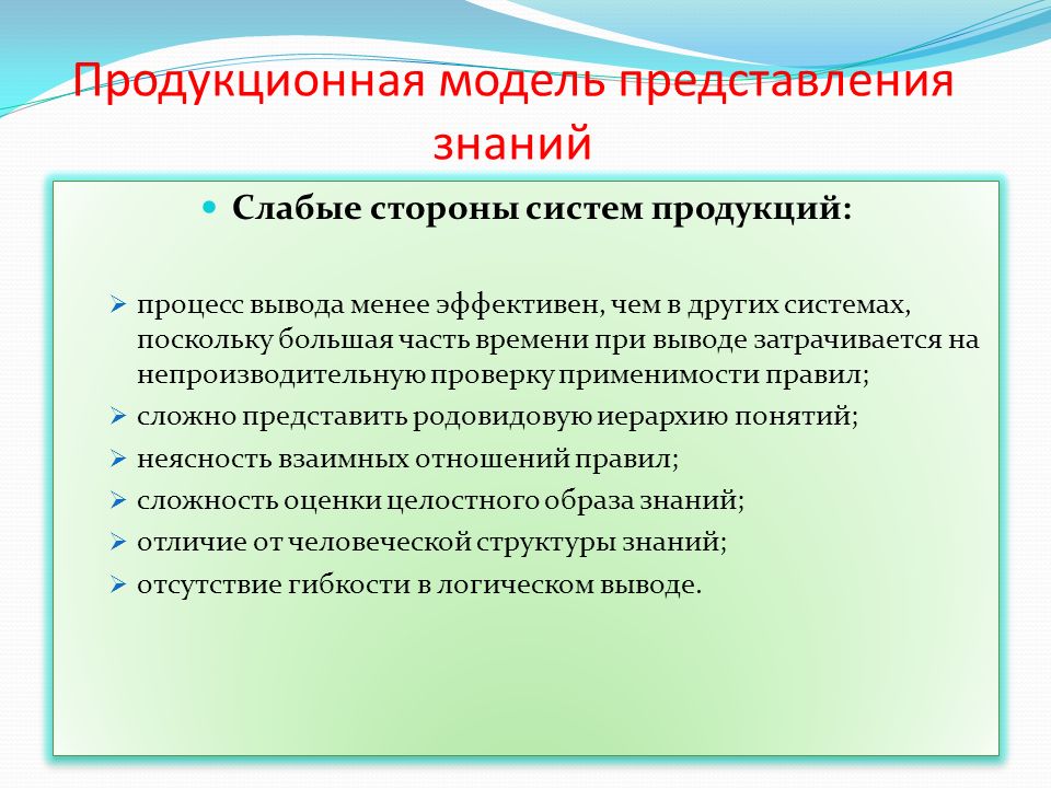 Наиболее важнейшая проблема. Продукционная модель знаний. Продукция в продукционной модели. Представление знаний с помощью Продукций. Представление знаний и разработка систем, основанных на знаниях.