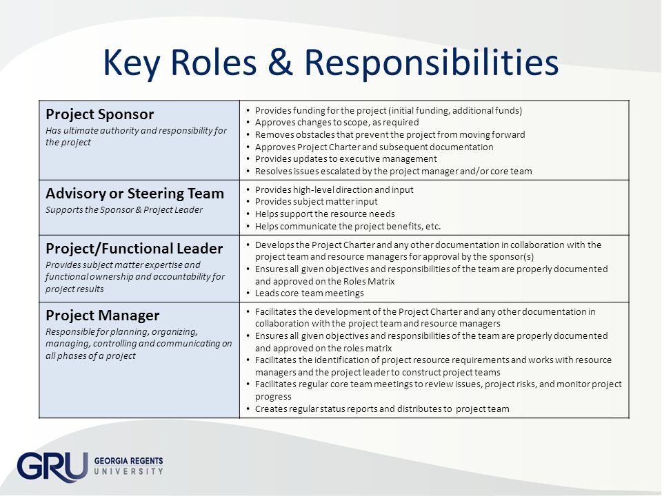 Organization Chart With Roles And Responsibilities