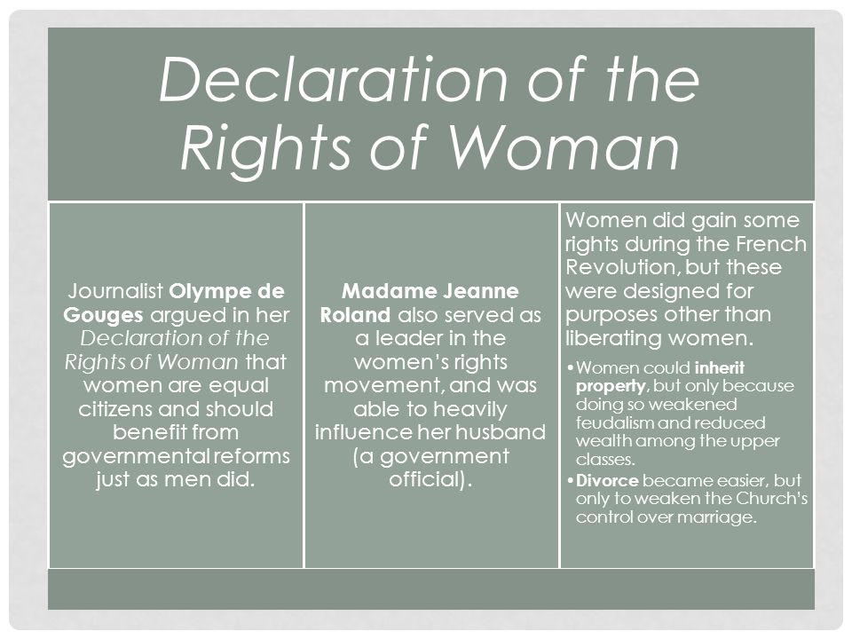 Olympe De Gouges Declaration Of The Rights Of Women