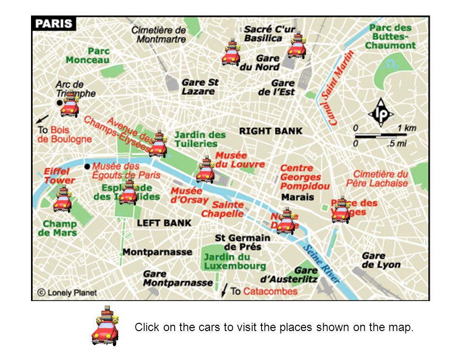 interactive map of paris click on the car to start a powerpoint