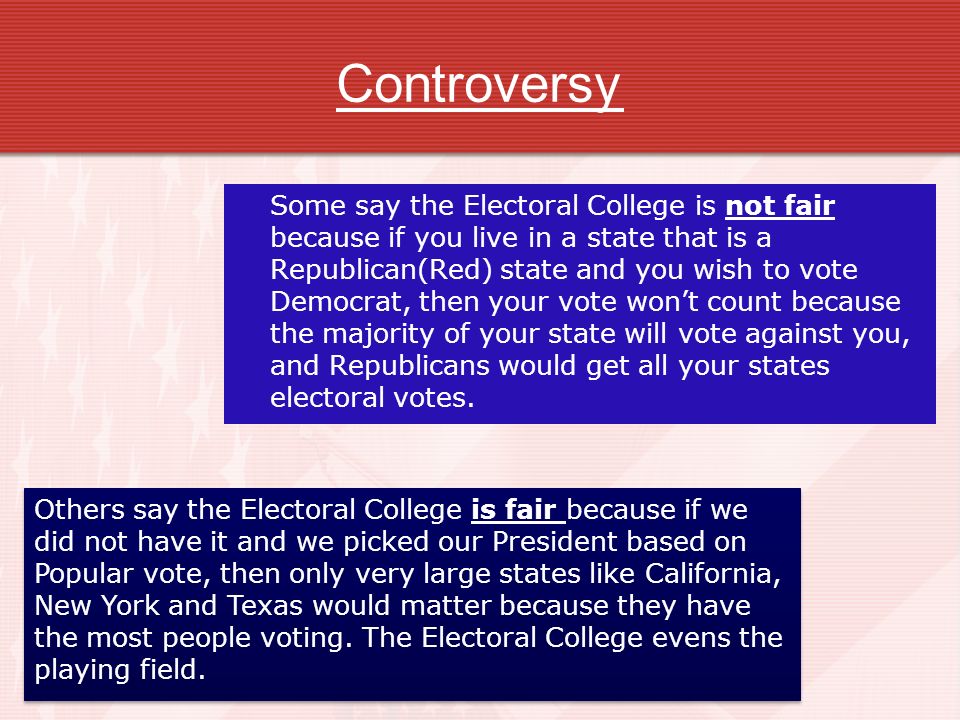 electoral college by ms mcintyre what is going to happen on