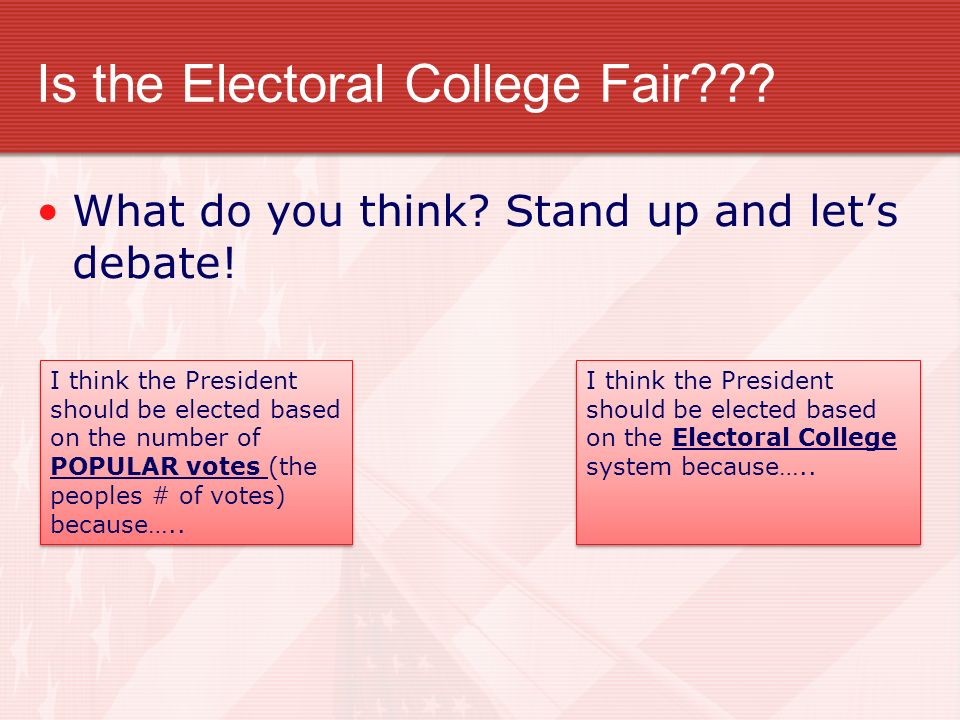electoral college by ms mcintyre what is going to happen on
