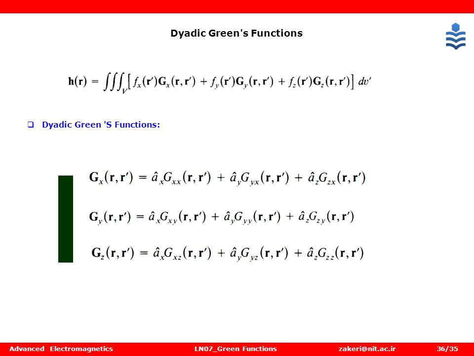 Advanced Electromagneticsln07 Green Functions 1 35 Green S Functions Ppt Download