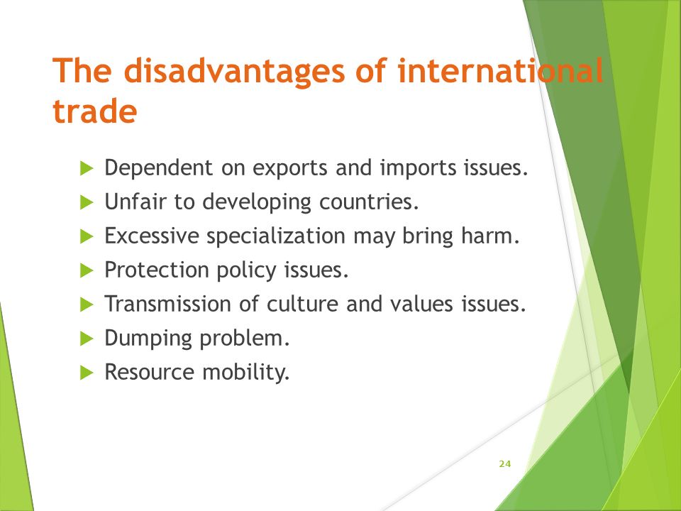 disadvantages of international trade for developing countries