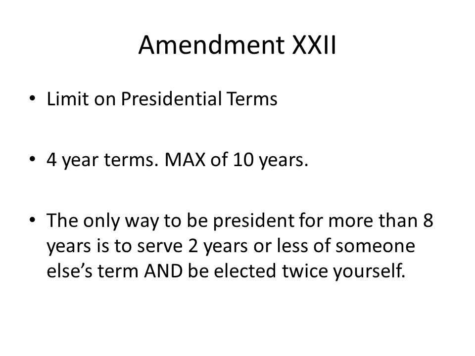 Twelfth Amendment - Periodic Presidents