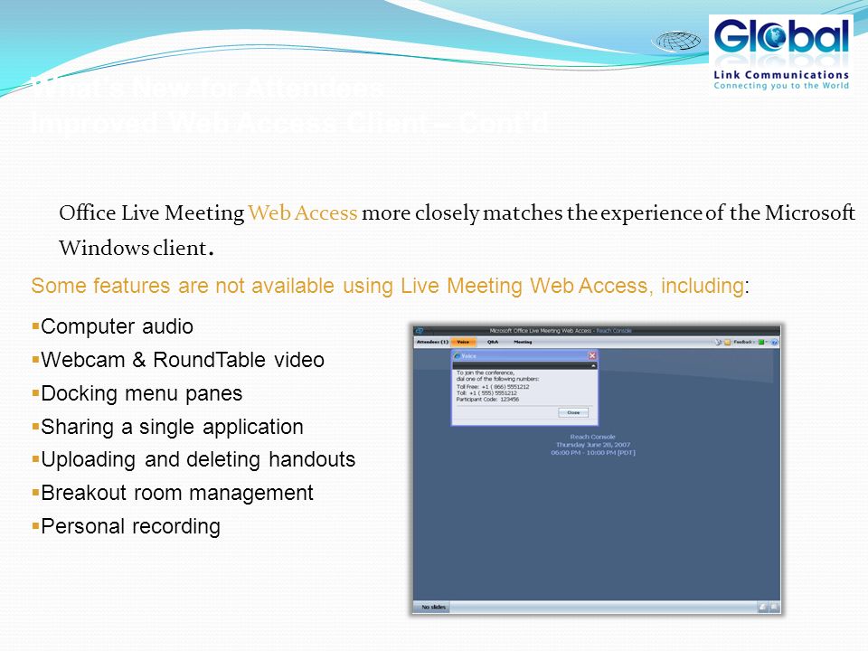 Microsoft Office Live Meeting Whats New For Attendees
