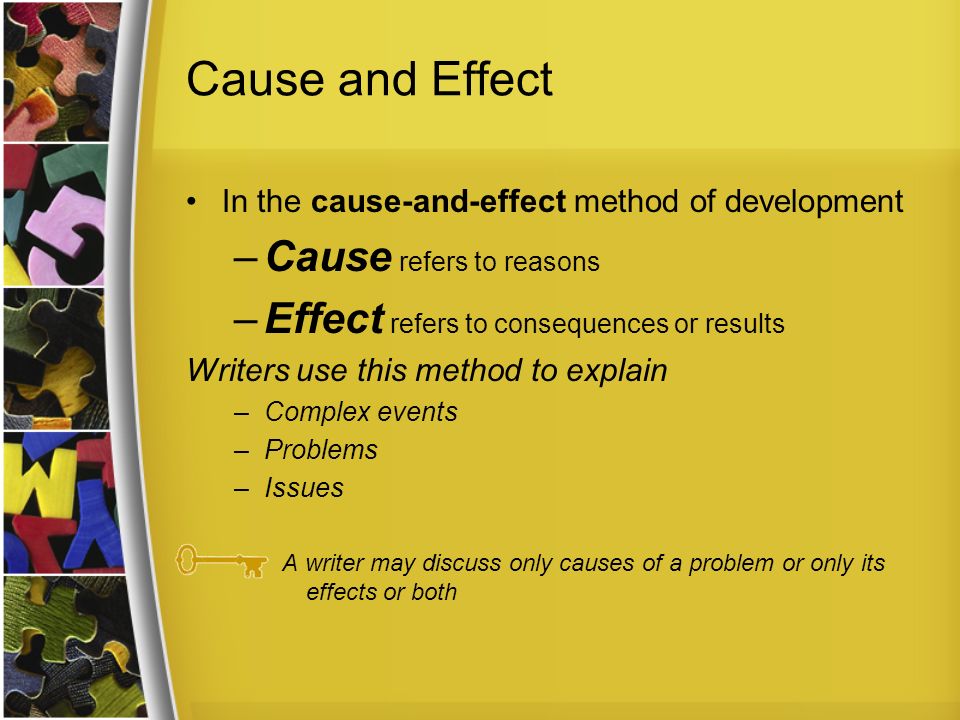 cause and effect method of development
