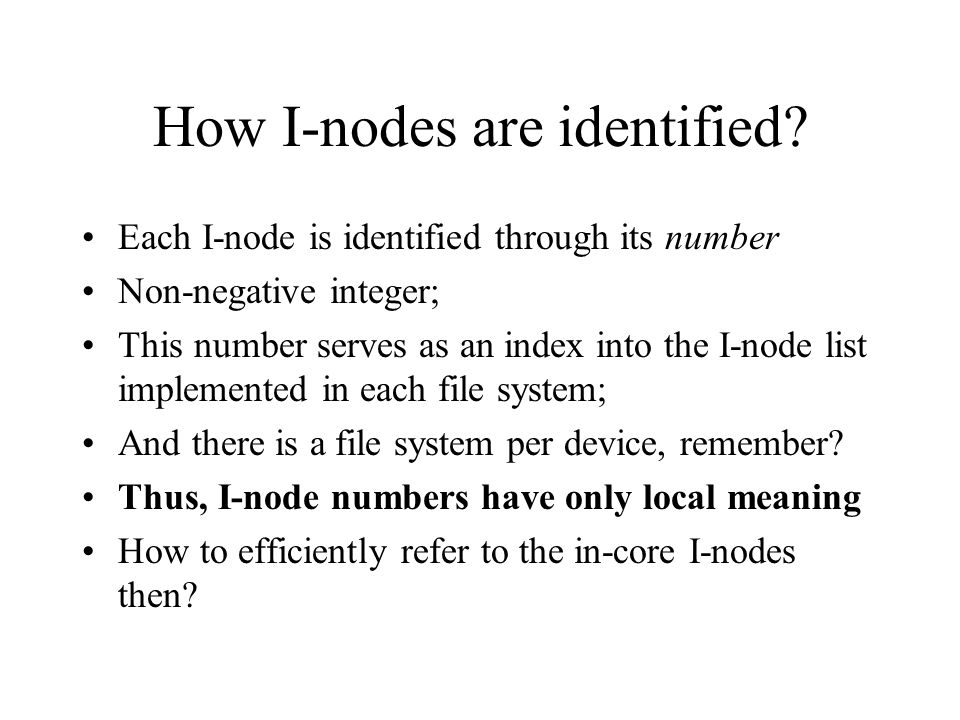 How I-nodes are identified.