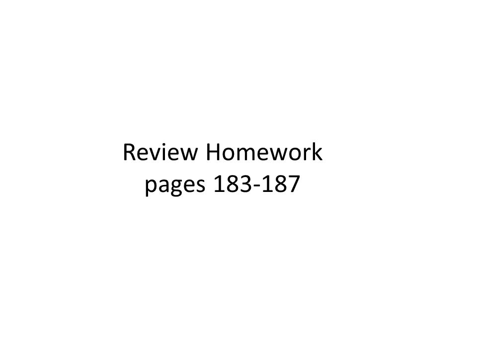 Review Homework pages