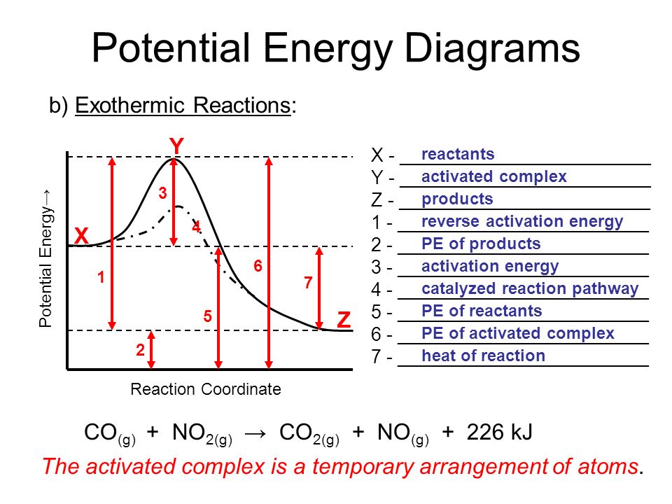 Image result for exothermic potential energy diagram