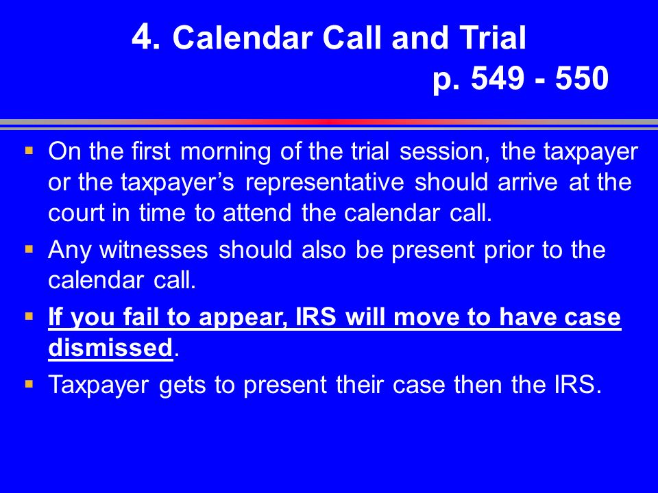 Tax Practice Chapter 13 pp National Tax Workbookโข ppt download Can A Case Be Dismissed At Calendar Call