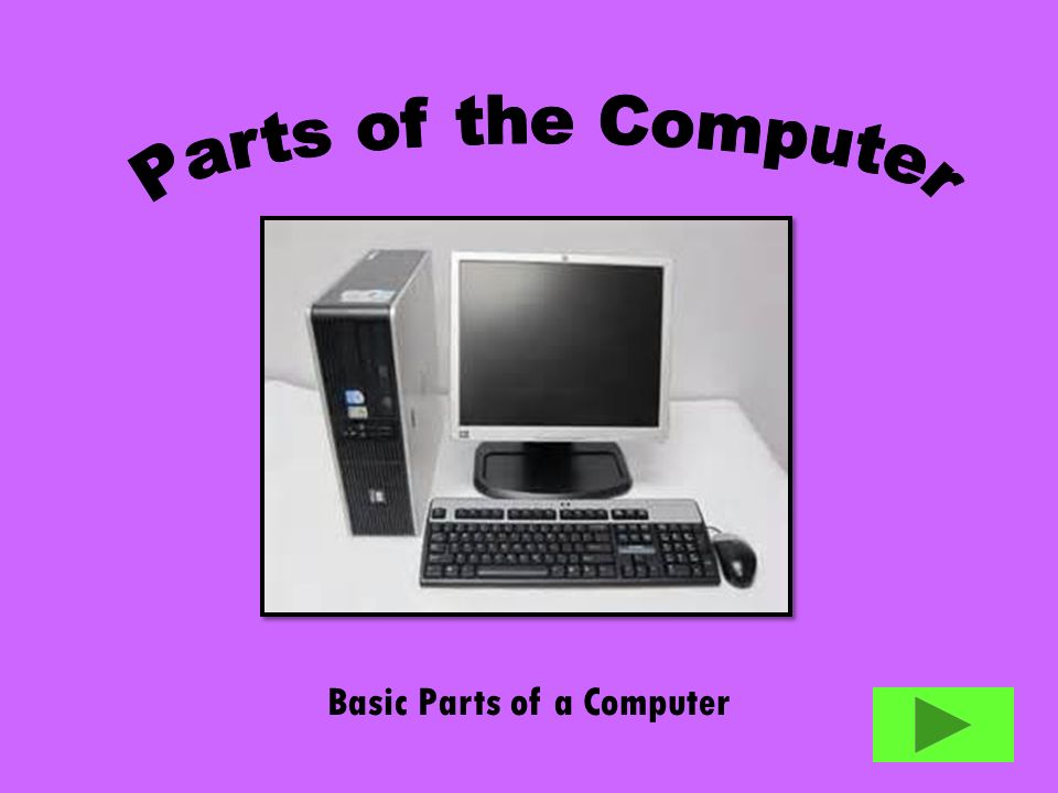 Basic Parts Of A Computer B Keyboard C Monitor A Cpu D Mouse