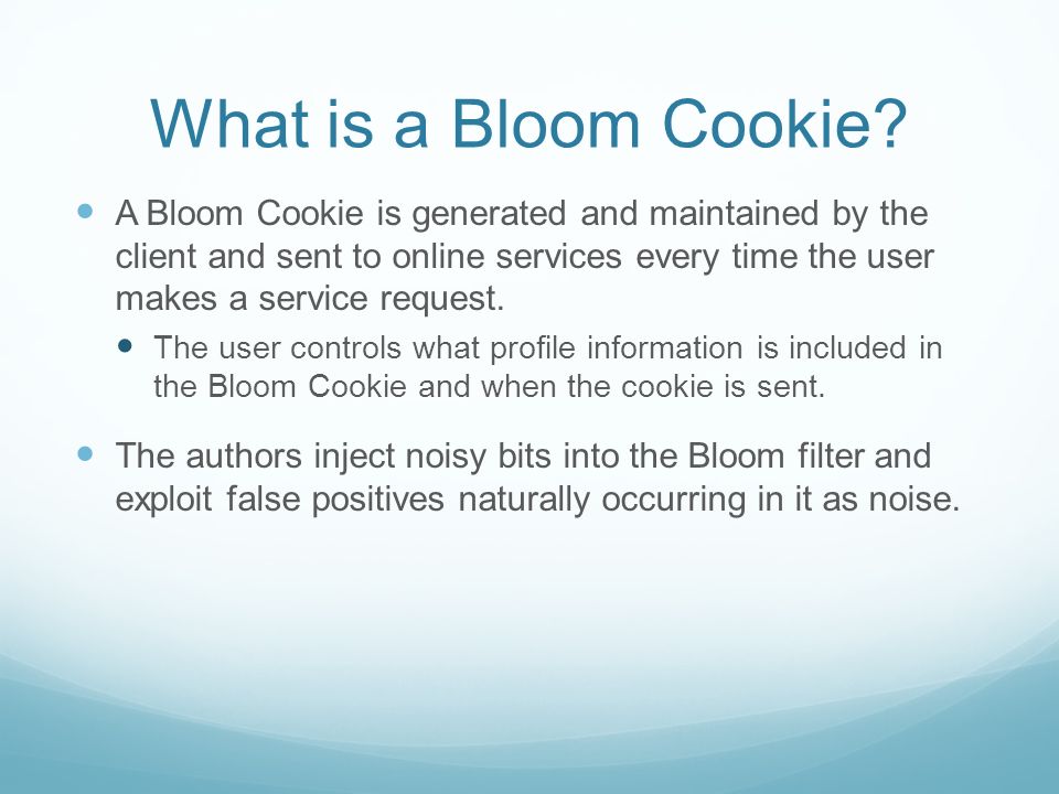Bloom Cookies: Web Search Personalization without User Tracking 