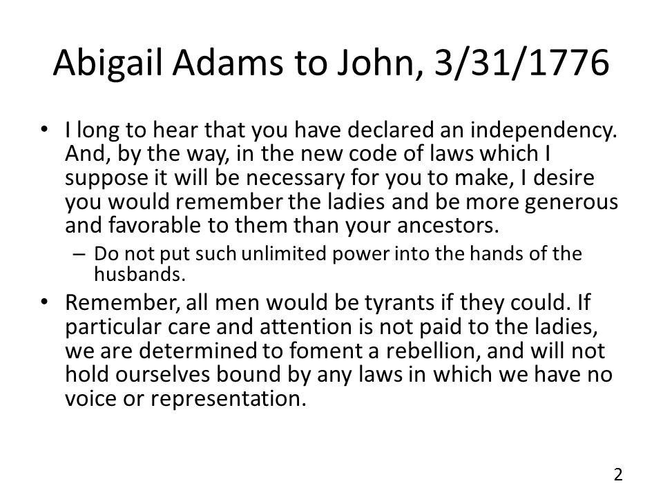 i long to hear that you have declared an independency