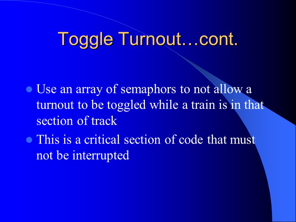 Toggle Turnout…cont.