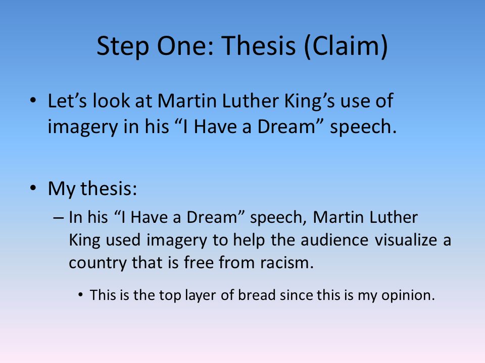 what is the thesis of i have a dream speech