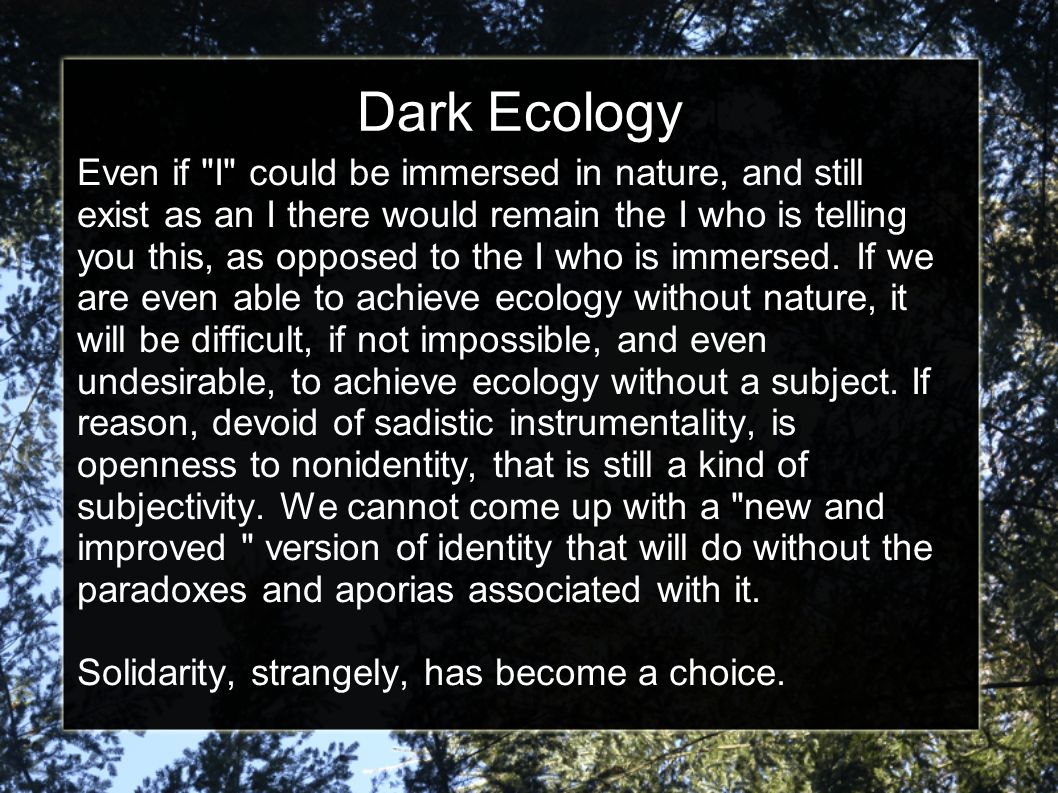 Timothy Morton Ecology without Nature Chapter 3. Chapter 2 could leave us  in a state of cynicism....Remaining in cynicism is a habit of the  beautiful. - ppt download