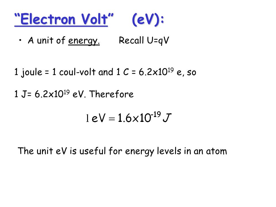 Electric Potential Electric Potential Or Units 1 Volt V 1 Joule Coulomb V Is A Scalar V Is Determined To Within An Arbitrary Constant We Can Choose Ppt Download
