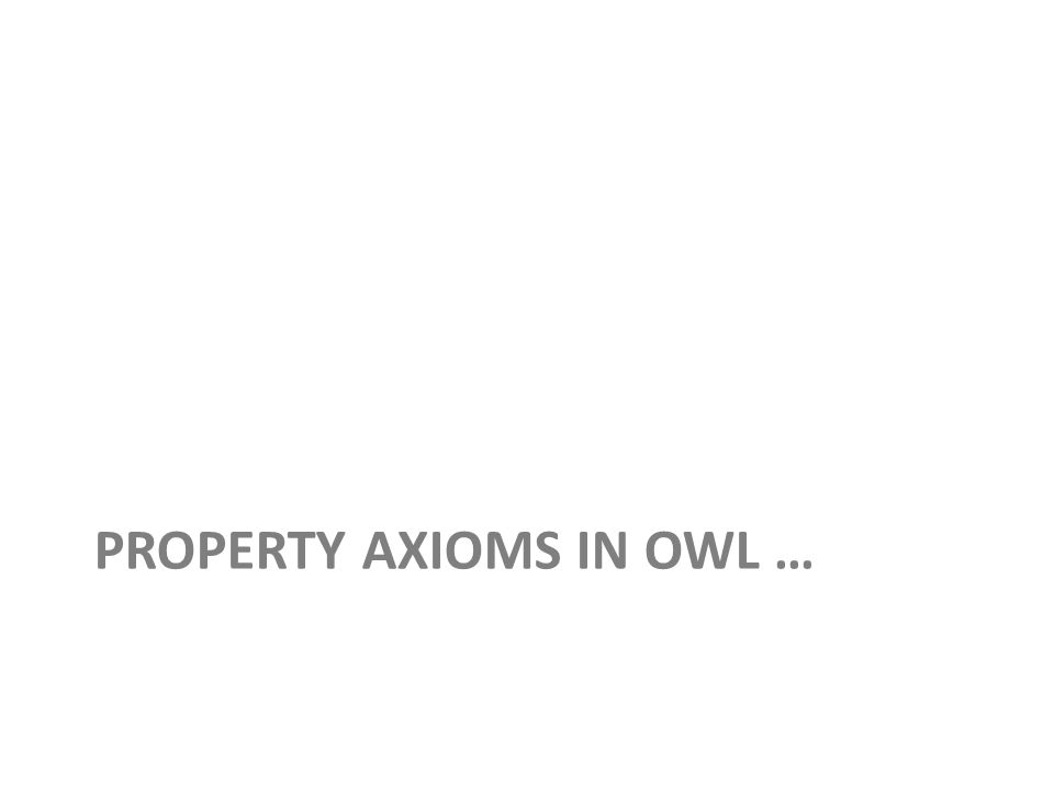 PROPERTY AXIOMS IN OWL …