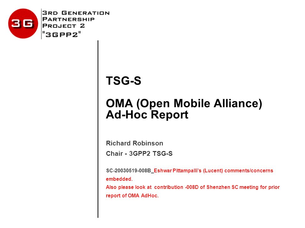 Tsg S Oma Open Mobile Alliance Ad Hoc Report Richard