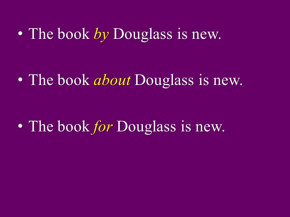 The book by Douglass is new. The book by Douglass is new.