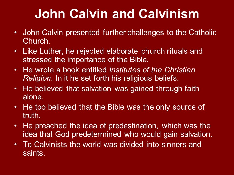 john calvin beliefs on salvation