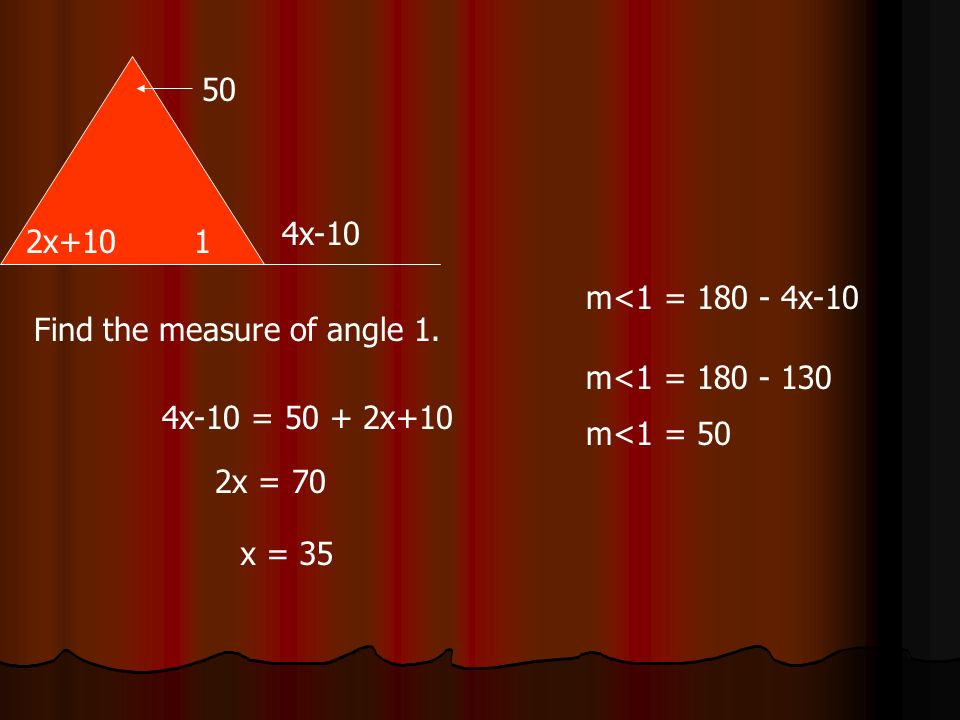 4x x+101 Find the measure of angle 1.