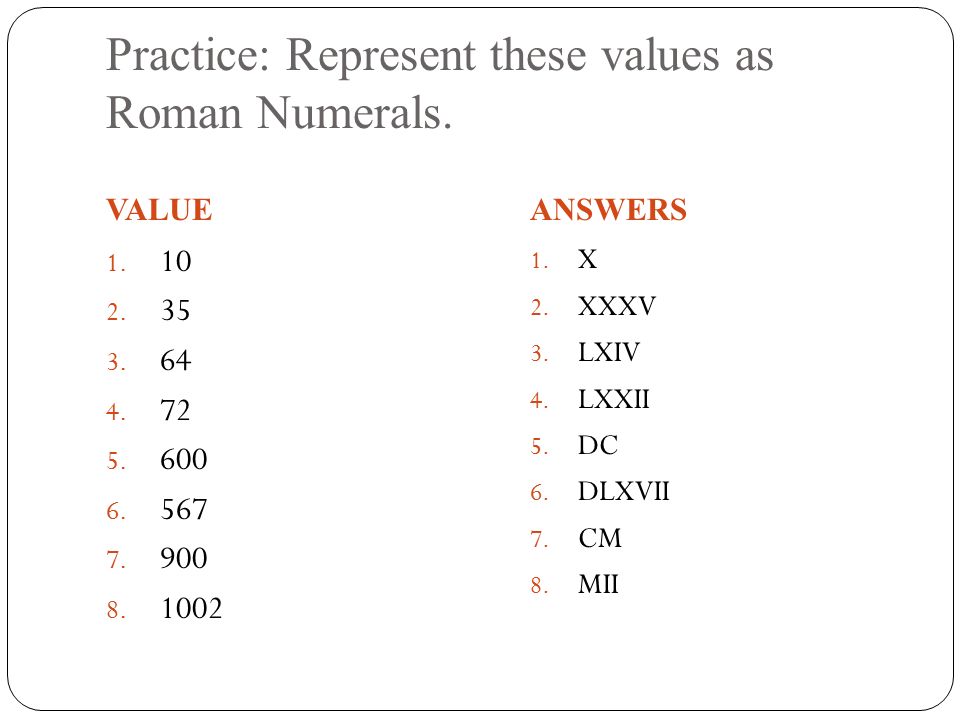 Xxxv roman numerals