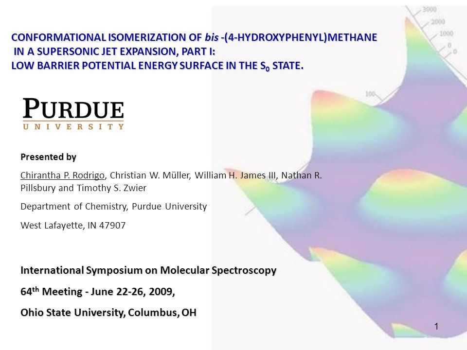 1 International Symposium on Molecular Spectroscopy 64 th Meeting - June 22-26, 2009, Ohio State University, Columbus, OH Presented by Chirantha P.