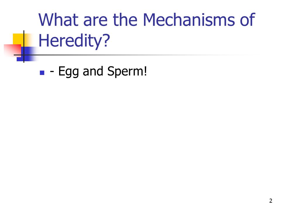 what are the mechanisms of heredity