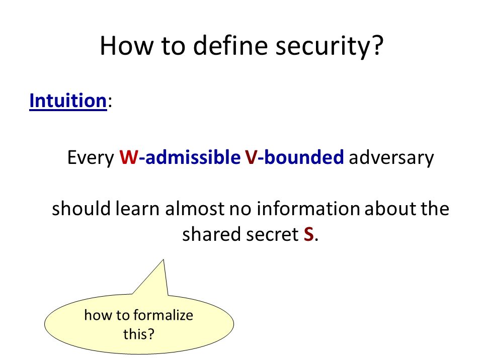How to define security.