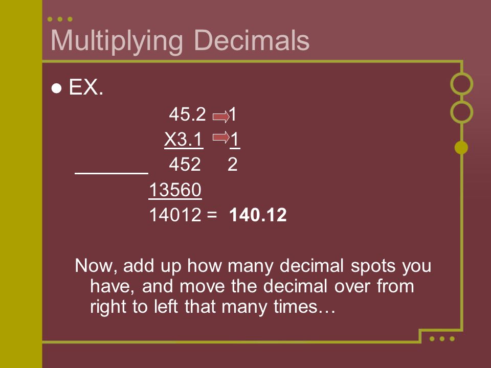 Multiplying Decimals EX.
