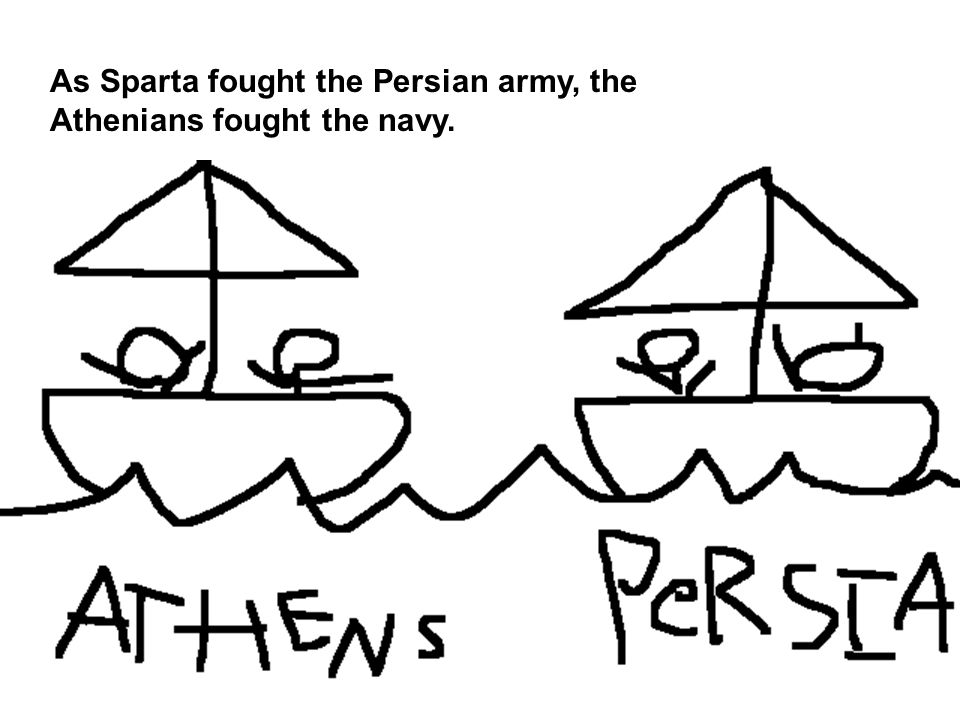 As Sparta fought the Persian army, the Athenians fought the navy.