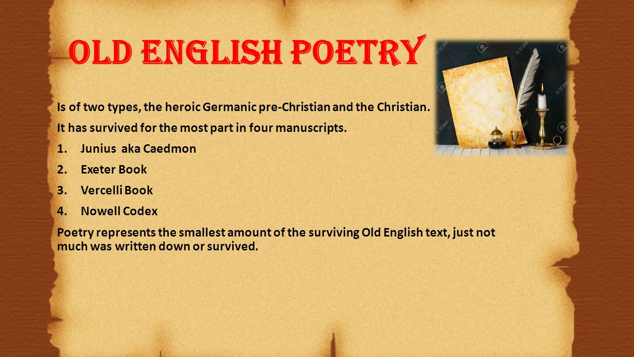 English literature - Old English, Poetry, Manuscripts