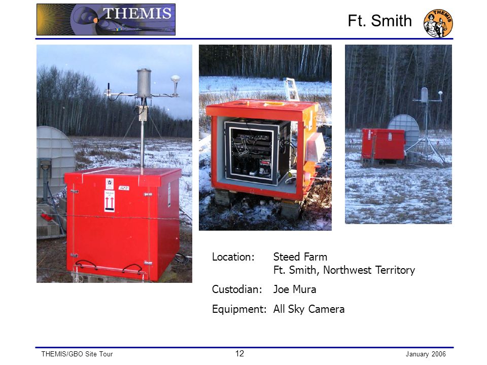 THEMIS/GBO Site Tour 12 January 2006 Ft. Smith Location: Steed Farm Ft.