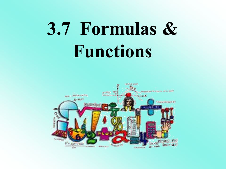 3.7 Formulas & Functions