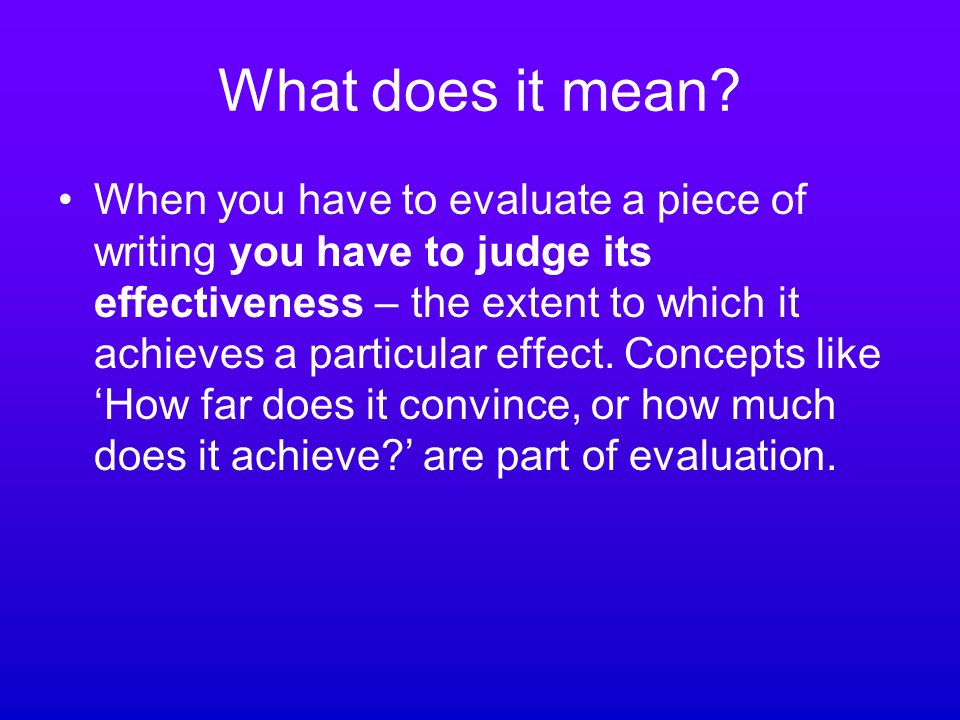 what does evaluate mean in essays